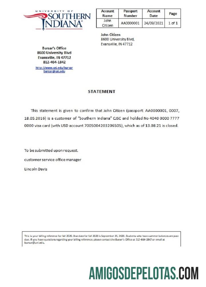 Referência de fechamento do sul de Indiana nos EUA modelo